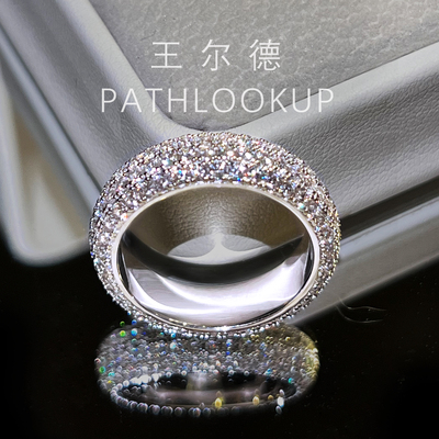 S925纯银轻奢爆闪满钻戒指不掉色