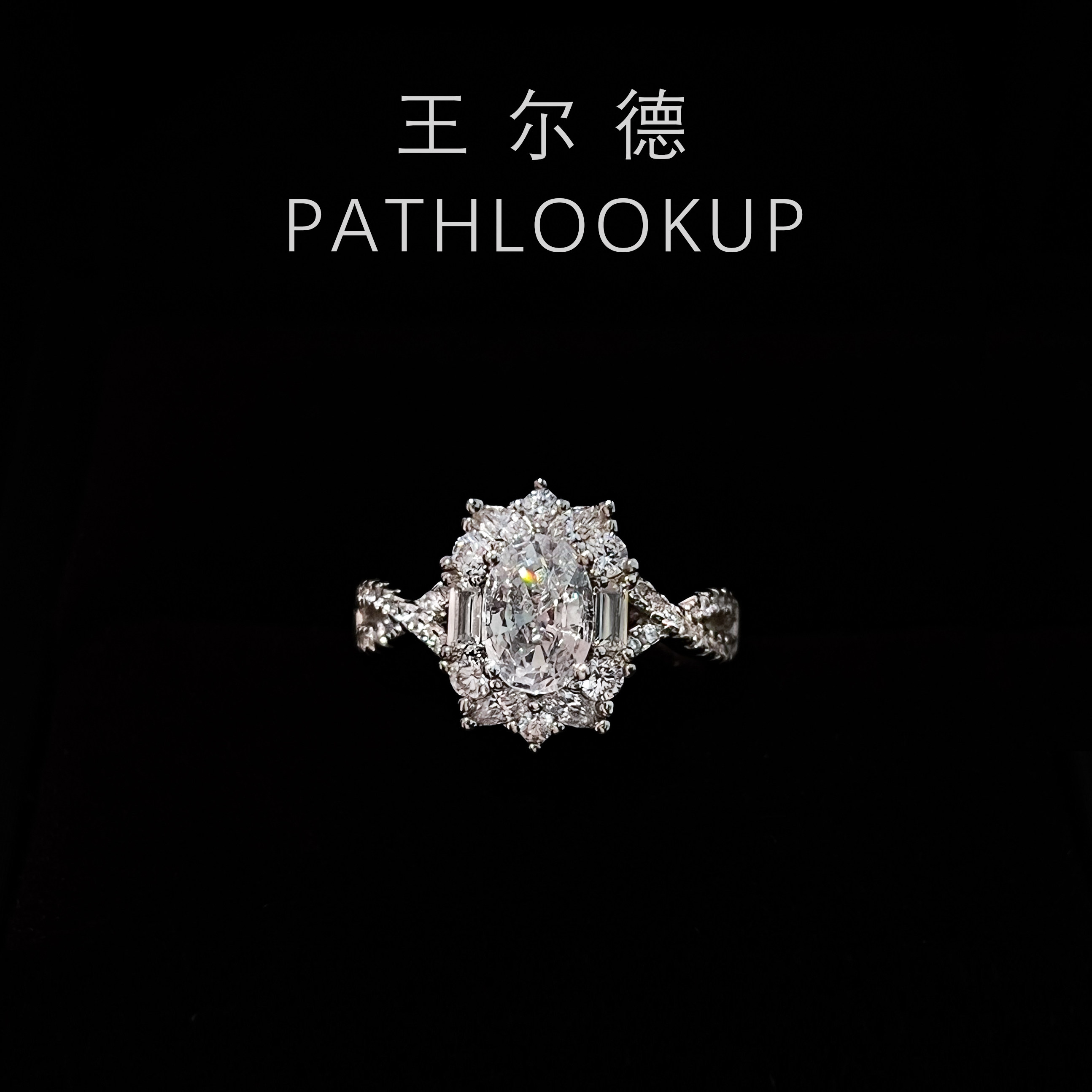 1克拉玫瑰庄园高碳钻戒指18K镀金爆闪轻奢女情侣婚礼对戒求婚钻戒