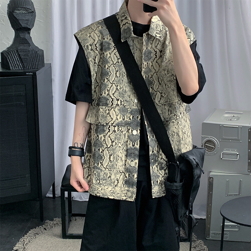 高街个性战术马甲潮男夹克夏季薄款bf风宽松无袖工装背心外套坎肩，男装背心/马甲，星座512-1（原513-3）