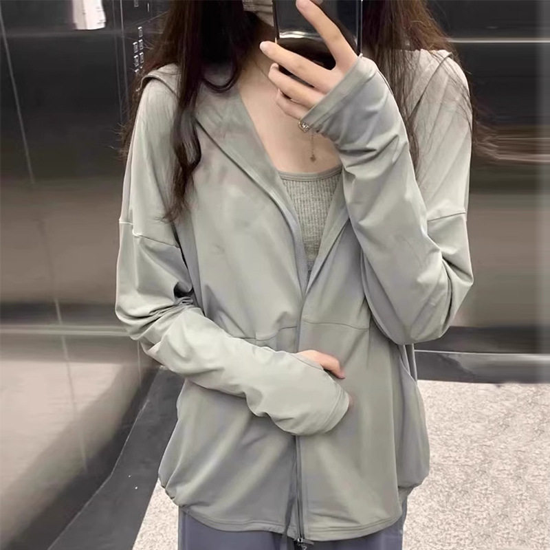 冰丝连帽防晒衣薄款户外服防晒服女生款宽松夏季2025新款开衫外套