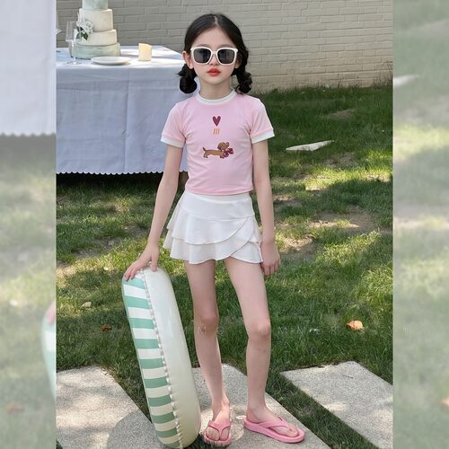 夏季儿童泳装2026新款女孩高级感绝美游泳衣儿童大童分体速干泳装