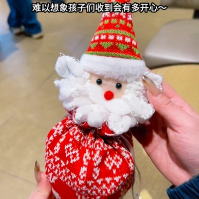 圣诞老人苹果平安儿童手提袋