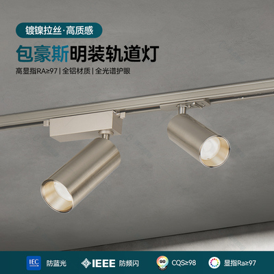 C点照明拉丝镍轨道灯导轨灯