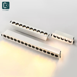格栅灯嵌入式防眩射灯led长条客厅天花吊顶无主灯五10头内背景墙