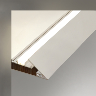 薄如蝉翼斜面灯槽45度回形顶灯带悬浮吊顶反光灯槽斜边线性氛围灯