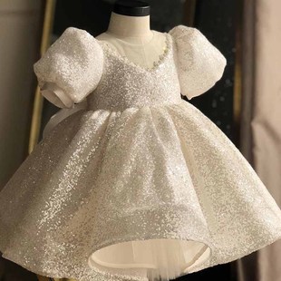 宝宝一周岁礼服儿童公主钢琴演出服花童裙 女童连衣裙2020春季 新款