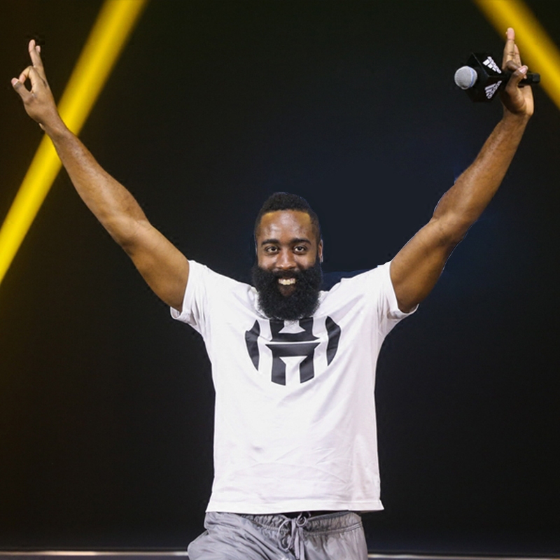 篮球运动篮网哈登13号球衣短袖训练服青少年学生纯棉圆领大码t恤