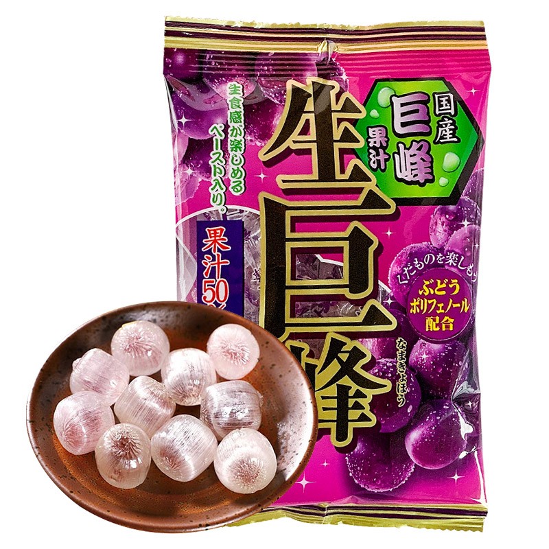 日本进口零食糖果理本生梅怡巨峰夹心果汁汽水超酸柠檬梅子糖硬