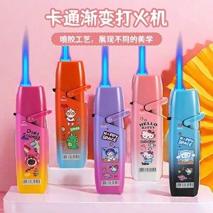 卡通金属电子防风打火机充气防爆个性 高档耐用网红新款 创意家用
