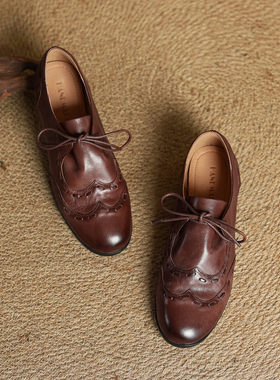 CX意大利重工水洗头层牛皮！2026新款老钱风德比鞋通勤小皮鞋单鞋