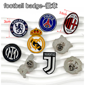 足球礼品 热刺利物浦胸针合金 皇马巴萨AC米兰巴黎尤文足球徽章