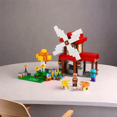 热卖中我的世界风车农场房子模型