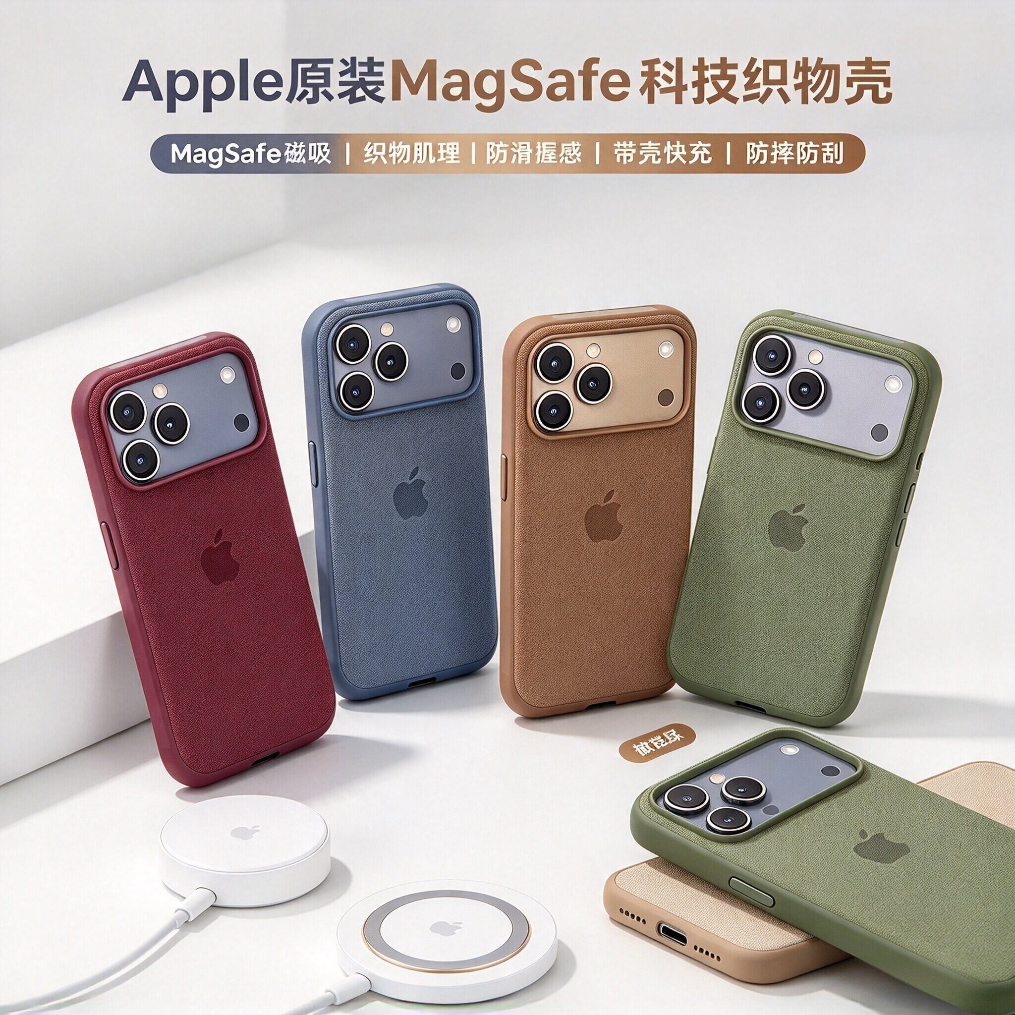 苹果18pro原装MagSafe科技编制壳