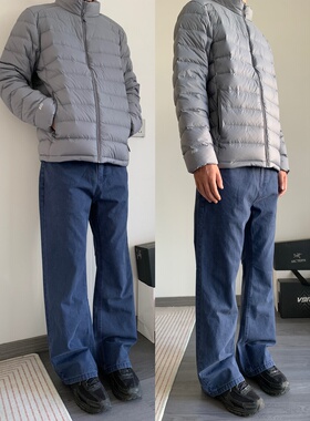 CAGT 秋冬韩版水洗做旧褪色蓝色牛仔裤男女通勤休闲长裤潮百搭