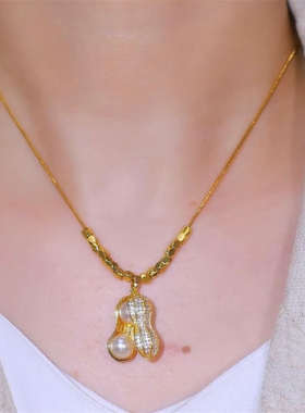 设计感吊坠好事花生时尚项链