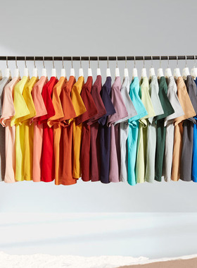 包邮夏季AG210克40支双纱精梳棉T恤纯棉男式圆领短袖纯色通款体恤