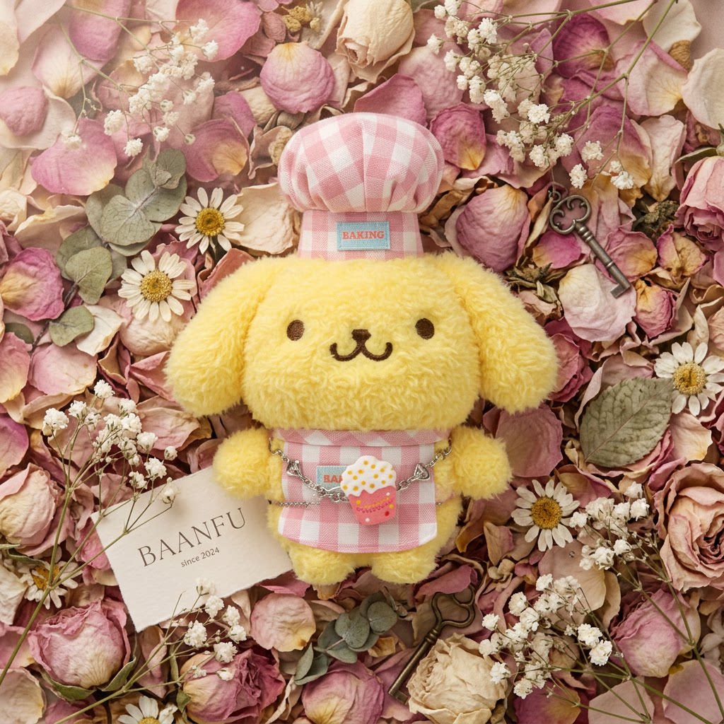 日本BAANFU粉色烘焙布丁狗包挂件公仔小玩偶钥匙扣挂饰生日礼物女