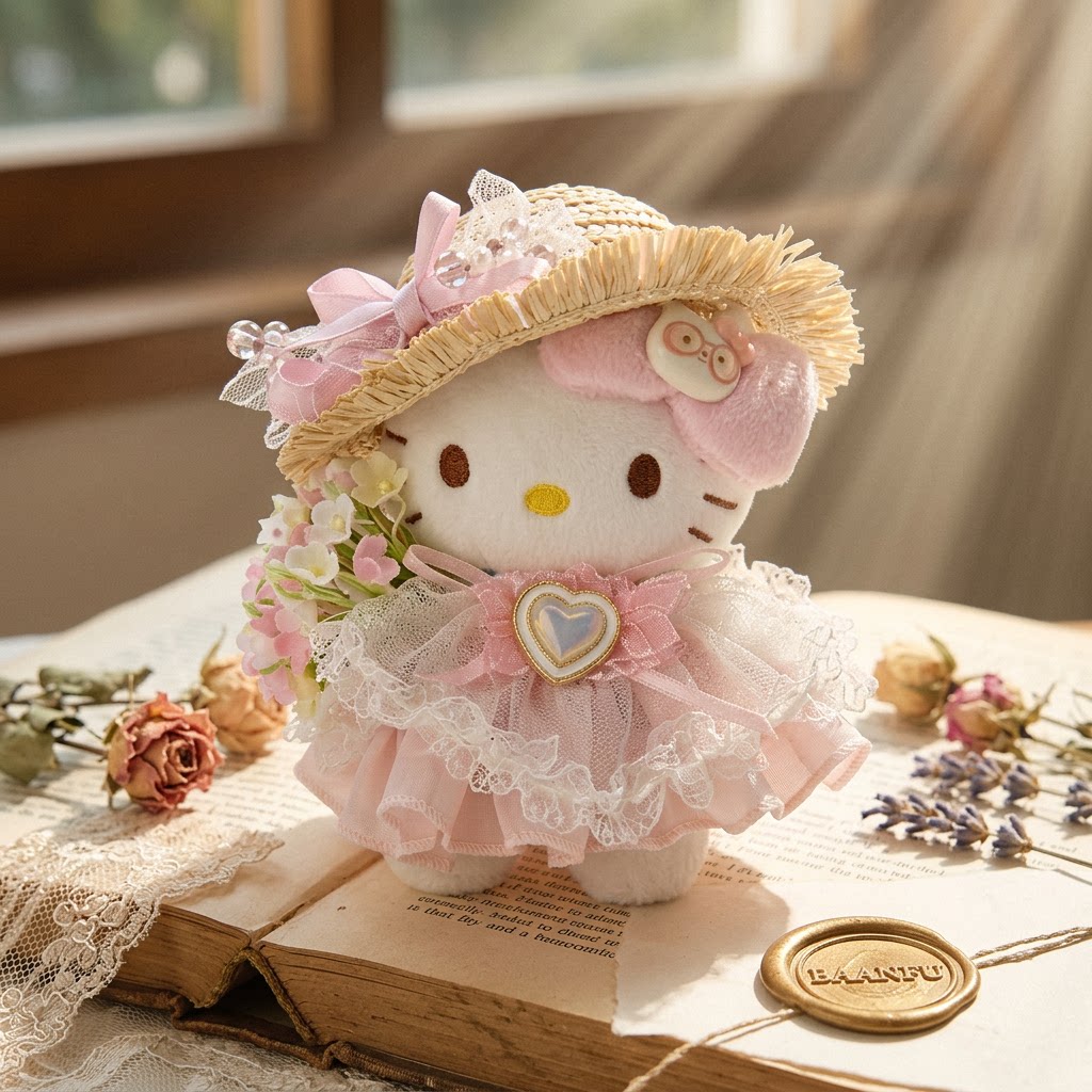 日本BAANFU粉黛花嫁KT凯蒂猫包挂件10CM毛绒公仔玩偶车挂饰礼物女