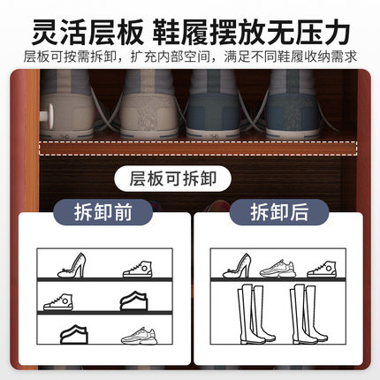 实木色鞋柜家用进门口楼道外入户收纳经济型小户型2022新爆款鞋架