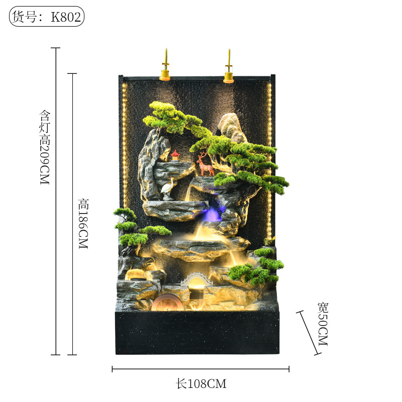 물 커튼 벽 흐르는 물 스크린 회사 호텔 클럽 배경 벽 장식 빌라 안뜰 ROCKERY 물고기 연못 풍경 장식품