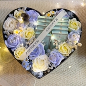心形玫瑰花礼盒DIY材料包情人节生日礼物送男友女友浪漫花盒圣诞