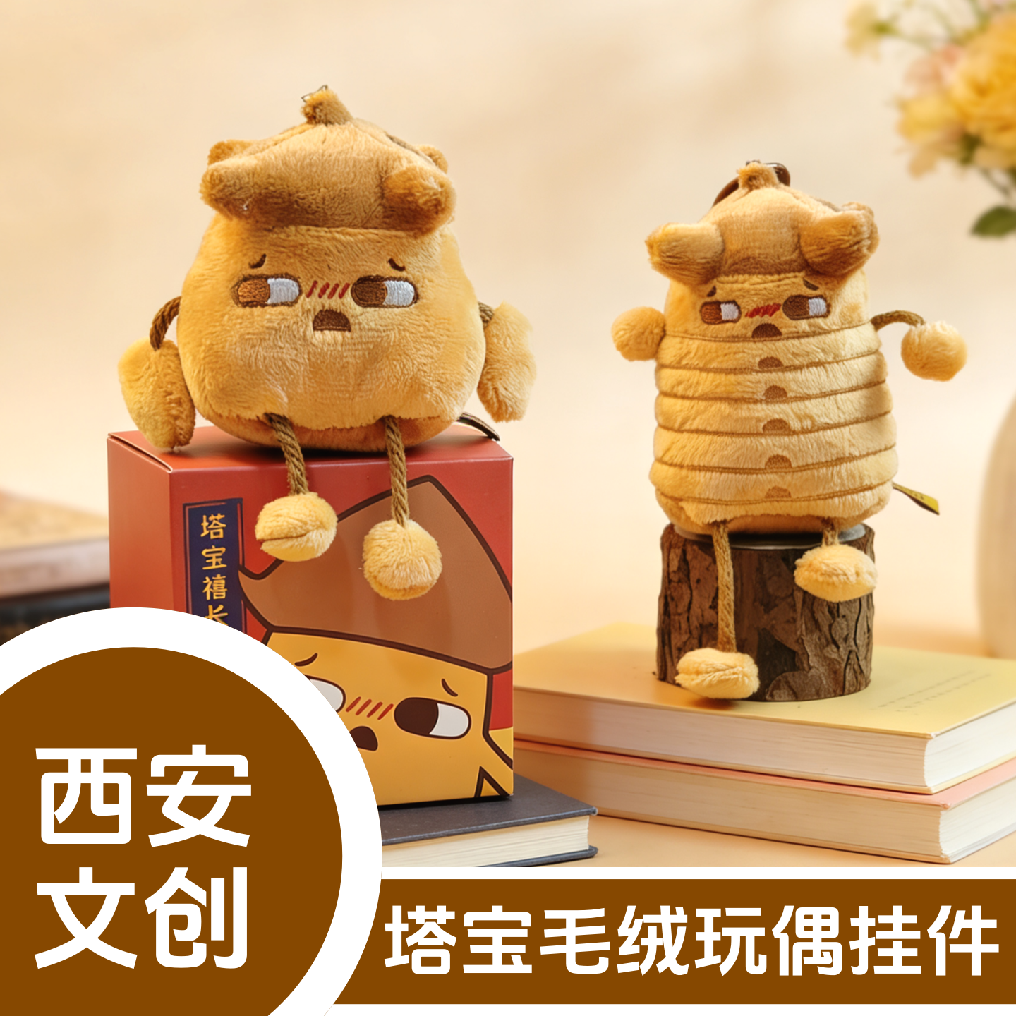 西安文创挂件塔宝禧长安毛绒玩偶书包挂件大雁塔创意旅游纪念品