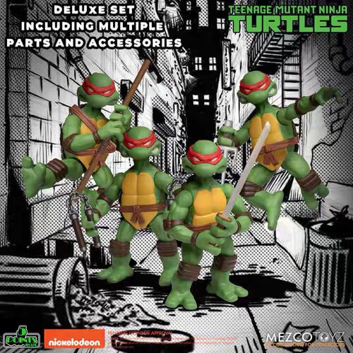 【特价清仓】Mezco 5points 忍者神龟 四龟套装 3.75寸可动人偶