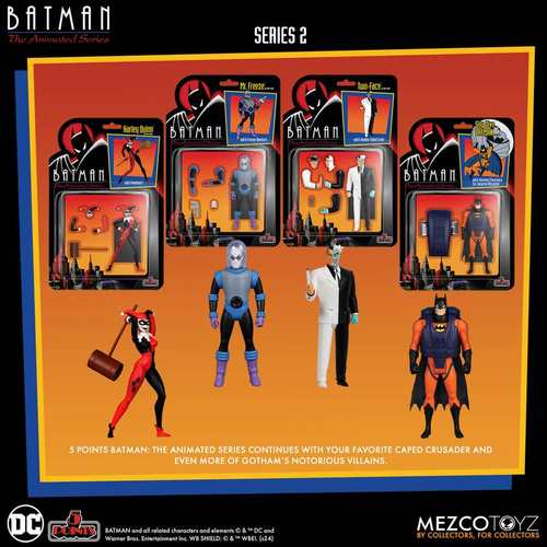 【顺丰现货】MEZCO 5points 蝙蝠侠 复古卡装 双面人 急冻人