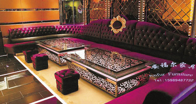 做家具沙发Furniture factory custom bar KTV room carved sofa