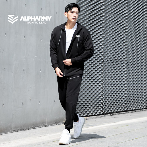Alpharmy男连帽休闲上衣运动外套