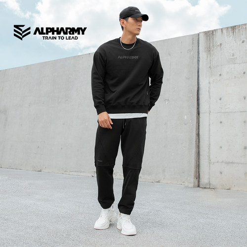 alpharmy秋冬健身卫衣圆领套头
