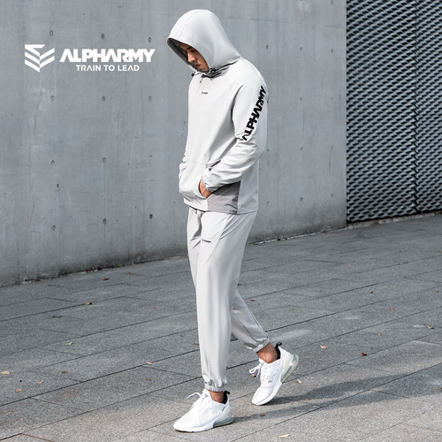 alpharmy健身运动外套卫衣男连帽