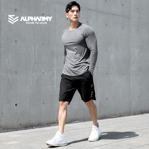 alpharmy速干纯色肌肉修身打底衫