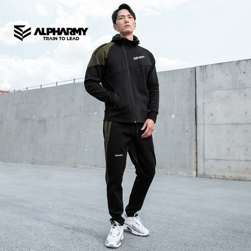 alpharmy运动服健身男士休闲连帽