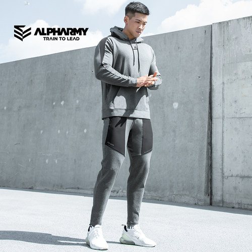 alpharmy健身肌肉训练连帽卫衣