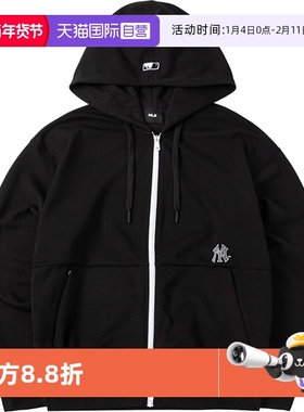 【自营】MLB针织夹克男女款宽松运动服后背NY大标休闲服3ATRB0441