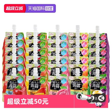 【自营】Tarami原装进口低卡蒟蒻吸吸果味果冻休闲零食150g*30袋