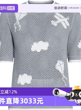 【自营】Thom Browne汤姆布朗 女士网眼短袖针织T恤FJS110A 08056