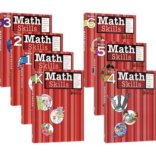【自营】Harcourt Family Learning - Math Skills Grade K-6哈考特家庭辅导数学专项练习幼儿园至6年级 数学思维逻辑思维原版进口