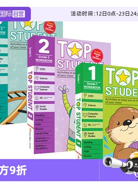 【自营】美国小学加州教辅 优等生系列 Evan Moor Top Student Grade 1-3 实验指导书 1-3年级 小学英语数学 STEM科学 英文原版