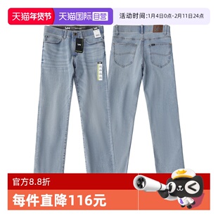 【自营】Lee李EM系列弹力运动牛仔裤中腰直筒水洗做旧男士长裤潮