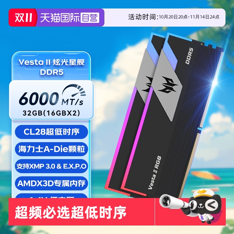 6000c2824Gx2台式内存条掠夺者