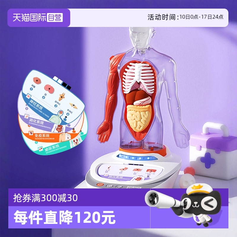 【自营】科学罐头人体解剖模型器官可拆卸儿童教学玩具语音百科