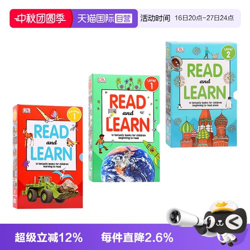 【自营】DK百科启蒙分级读物12册盒装3套英文原版DK Reader Read and Learn Pre-Level 1儿童科普图画故事书 亲子共读英语课外读物