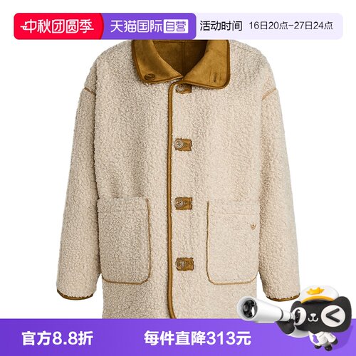 【自营】阿迪达斯双面穿仿羊羔绒大衣三叶草女夹克春KT3145外套