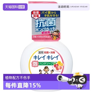 LION狮王泡沫洗手液250ml全家清洗液水果香泡泡家用清洁 自营