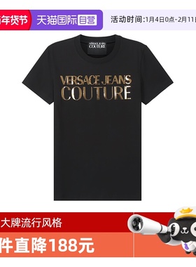 【自营】VJC范思哲 女士修身圆领短袖T恤LOGO图案 72HAHG01 CJ02G