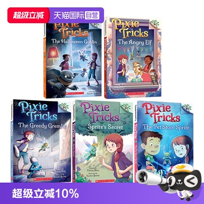 【自营】英文原版 学乐 精灵游戏 1-5册 Pixie Tricks 小精灵诡计 英文原版送音频 学乐大树系列 章节桥梁书儿童魔法故事