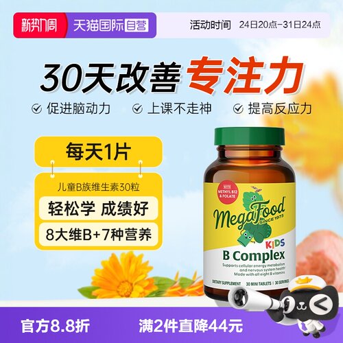 B族提升儿童学生专注力情绪稳定