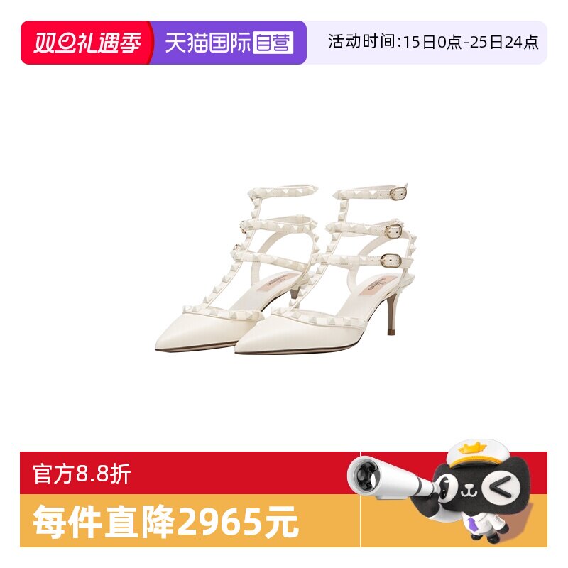 VALENTINO铆钉牛皮时尚高跟鞋